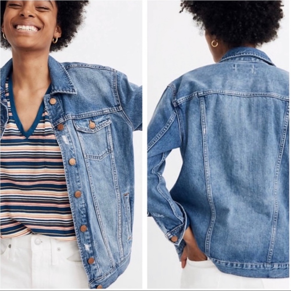 MADEWELL Ripped Distressed Denim Jean Jacket - Picture 2 of 8